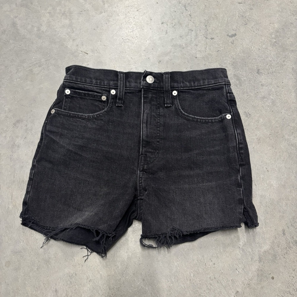 Madewell Women's Jeans Shorts Black 25p‎ Slim Demi Boot 4" Inseam